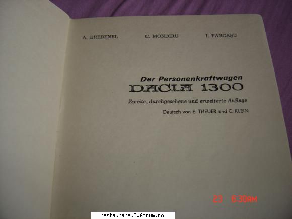 vand manuale auto - dacia 1300 germana editura tehnica pagini 40ron - VANZARE CUMPARARE CARTI TEHNICE